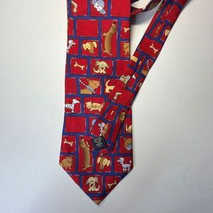 Save The Children Dog Lover Bones Multicolor Silk Neck Tie
